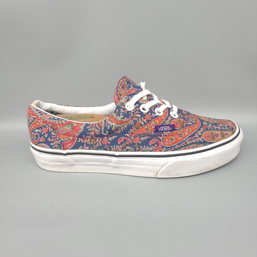Vans Paisley Low-Top Sneakers in Blue, Red and Orange